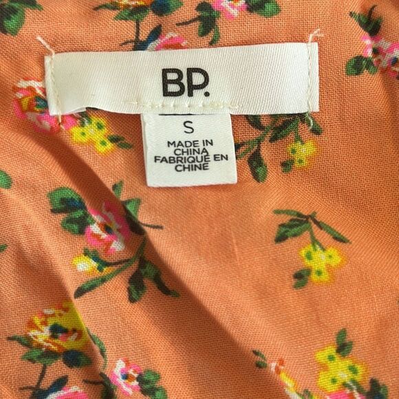BP Romper Womens Small‎ Orange Grounded Ditsy Floral - Picture 4 of 7